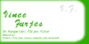 vince furjes business card