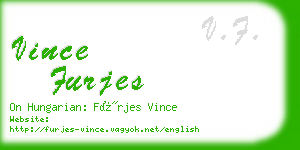 vince furjes business card